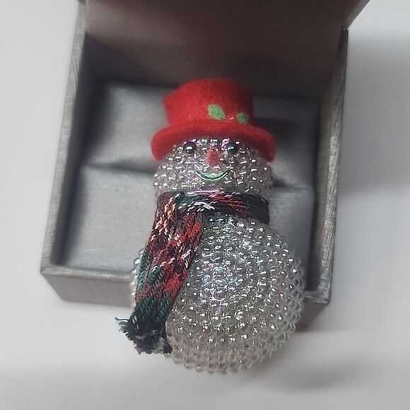 Snowman Light Up Brooch - Picture 1 of 3
